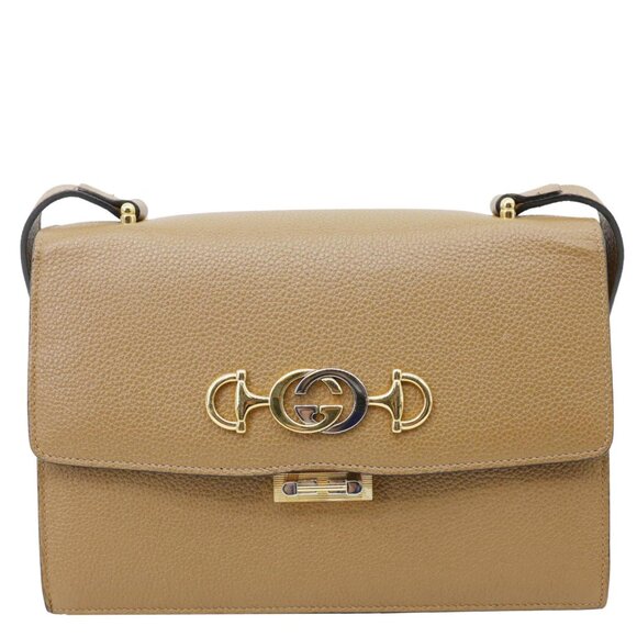 Gucci Zumi Flap Small Grainy Leather Shoulder Bag Brown 576388 - Picture 3 of 14